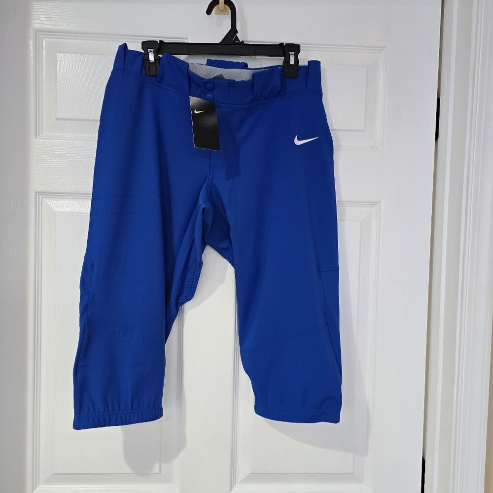 Nike‎ Team Engineered Women's Softball Pants 3/4 Length Royal Blue Size XL NWT